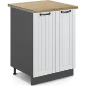 Vicco Keukenonderkast Fame-Line Wit Landhuis 60 cm , WB Eik, Model 46799