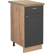 Vicco Keukenonderkast Fame-Line Antraciet-goud 40 cm , WB Eik, Model 45683
