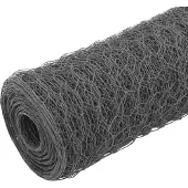 vidaXL Kippengaas 25x1,5 m staal met PVC coating grijs