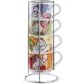 Egan 7 Dwarves+metal Shelf S 80ml Cup 4 Units Transparant