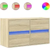 vidaXL Tv-wandmeubel met LED-verlichting 80x31x45 cm sonoma eikenkleur