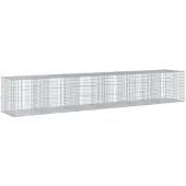 vidaXL Gabion met deksel, 600x100x100 cm, verzinkt staal