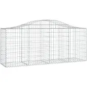vidaXL Gabion met hoge boog, 200x50x80/100 cm, verzinkt staal