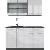Vicco Eenpersoonskeuken R-Line Wit Hoogglans 140 cm zonder werkblad, Model 34944