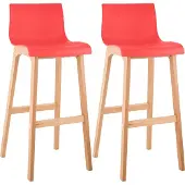 CLP Hover Set van 2 barkrukken - Kunststof rood