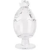 Clayre & Eef Glazen potje Kip Ø 10x22 cm Transparant Glas