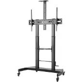 Techly cart 100 - Karretje - voor TV/AV-systeem - staal - zwart - schermgrootte: 152,4-254 cm (60"-100")