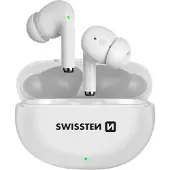 Swissten 54400100 proTUNE Earbuds – Draadloze Bluetooth Oordopjes – In-ear Headset – Oplaadcase – Wit