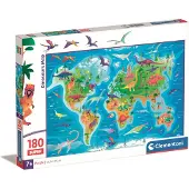 Clementoni legpuzzel super color dinosaurus map, 180st.