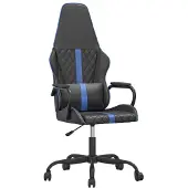 vidaXL Massage gamestoel kunstleer zwart en blauw
