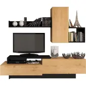 Trasman Tv-meubel Cosmit 240cm - eik/antraciet