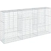 vidaXL Gabion met deksel, 300x50x150 cm, verzinkt staal