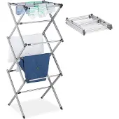 Relaxdays 10027905, wasrek, metaal, kunststof, zwart, 5 kg, 11 planken, 740 mm