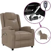 vidaXL Massagestoel elektrisch kunstleer cappuccinokleurig