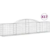 vidaXL Schanskorven 17 st gewelfd 300x30x60/80 cm gegalvaniseerd ijzer