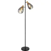 Globo Vloerlamp Fanni zwart dubbel