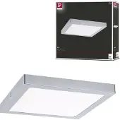 Paulmann LED-paneel Abia, alu / grijs / zink, Woon-/ Eetkamer, Kunststof, Modern, LED plafondlamp