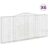 vidaXL Schanskorven 6 st gewelfd 400x30x180/200 cm ijzer