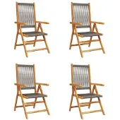 vidaXL Tuinstoelen 4 st verstelbaar massief acaciahout grijs