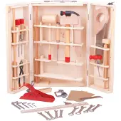 Bigjigs Toys BigJigs Gereedschapskist - Speelgoed gereedschap - Hout - 28-delig