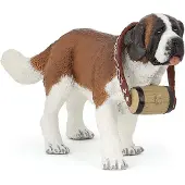 Papo Figurine - - Sint-Bernardhond met ton - Handgeschilderd - Binnen - Bruin