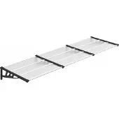 vidaXL Deurluifel 297,5x90 cm polycarbonaat zwart en transparant
