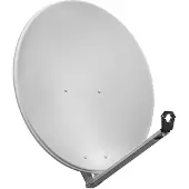 Goobay 67334, 80 cm aluminium satellietschotel, lichtgrijs - geschikt voor enkelvoudige of meerdere ontvangers, met een bijzonder stabiele feedarm