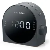 Muse M-185CR - Stijlvolle digitale wekkerradio met groot display, grijs