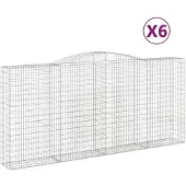 vidaXL Schanskorven 6 st gewelfd 400x50x180/200 cm ijzer