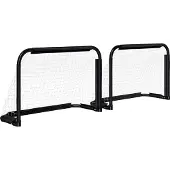 HOMCOM -Fußballtor-Metall(Q195), Tetrolon--90L x 36B x 60H cm-Schwarz