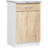Akord Keukenkast modulaire LIMA S50 met Verkblad / Onderkast met 1 Deur en 1 Lade / Furniture Factory / Wit - Sonoma Eik / 50 x 82 x 44,5 cm