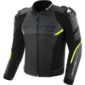 SHIMA Bandit 2.0 Perforated Zwart Geel Leren Motorjas Maat 52