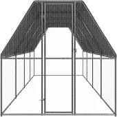 vidaXL Buitenhok voor kippen 2x8x2 m gegalvaniseerd staal