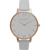 Olivia Burton OB15BD61 dameshorloge, rosé gouden kast, leren band
