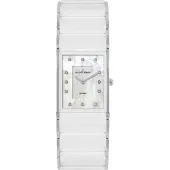 Jacques Lemans Keramisch horloge Dublin Quartz horloge, armbandhorloge, dameshorloge, parelmoer wijzerplaat, keramische band