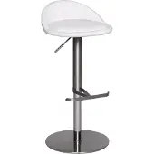 Wohnling barkruk Durable M1, roestvrij staal geborsteld, wit; WL1.282