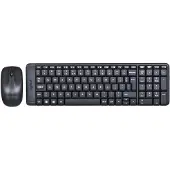Logitech MK220, Volledige grootte (100%), Draadloos, RF draadloos, QWERTY-indeling, Zwart, Inclusief muis