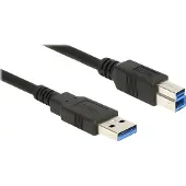 DeLOCK USB-kabel USB 3.2 Gen1 USB-A stekker, USB-B stekker 5.00 m Zwart Vergulde steekcontacten 85070