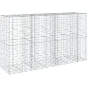 vidaXL Gabion met deksel, 350x100x200 cm, verzinkt staal