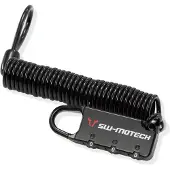 SW-Motech Kabelslot voor motorbagage - Zwart. Combinatieslot. 180 cm.