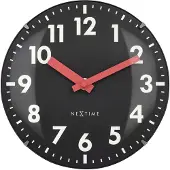 Nextime Tafel/Wandklok 20cm-Koepelvormig Glas Lens-Stil-Zwart-Glas-NeXtime Duomo Mini