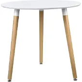En.casa [] Eettafel Rond Wit [Hoogte: 75 cm, Diameter: 80 cm] Houten tafel, retro keukenmodel