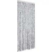 vidaXL Vliegenhor, wit en grijs, 100x230 cm, chenille