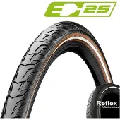 Continental 37-622 RIDE City, E-25, stalen band, reflecterend, zwart/bruin