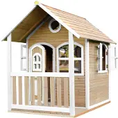 Axi Alex Speelhuis van FSC hout | Speelhuisje voor de tuin / buiten in bruin & wit | Tuinhuisje met veranda voor kinderen