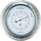 Nextime Orchidee – Barometer – 22 cm – Metaal – Gegalvaniseerd Zilver – Weerbestendig