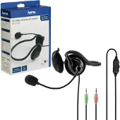 Hama NHS-P100 Bedrade stereo supra-aurale hoofdtelefoon zwart met verstelbaar volume, microfoon dempen