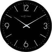 Nextime Basic Dome – Wandklok – 35 cm – Bol Glas – Zwart
