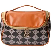 Juleeze Toilettas Dames 22x13x14 cm Zwart Bruin Polyester
