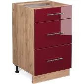 Vicco Keukenonderkast Fame-Line Bordeauxrode hoogglans 50 cm zonder werkblad, Model 38361